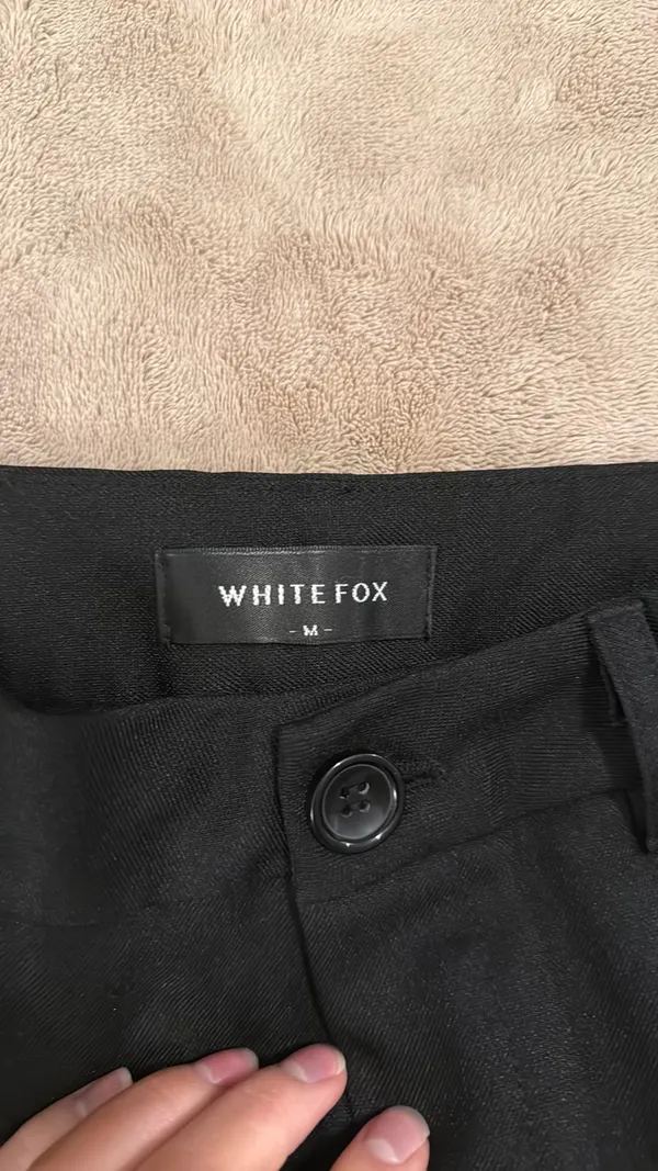 White Fox Black Cargo Pants with Metal Detail - Image 6