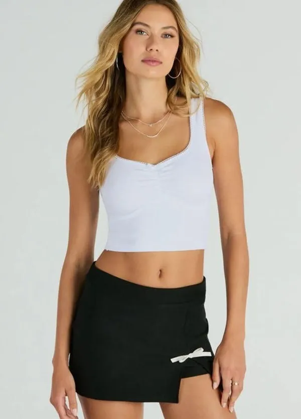 Windsor Ultra Cute Icon High Rise Side Bow Skater Mini Skort Skirt with Shorts - Image 3