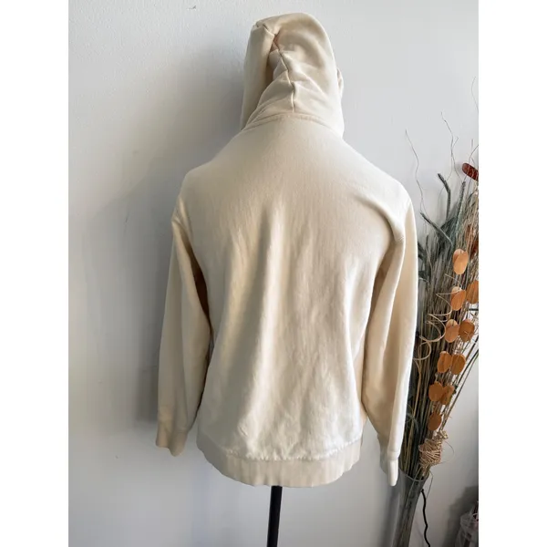 Teddy Fresh Cream‎ Full Zip Hoodie 100% Cotton Fleece Bear Zipper Pull Off White - Image 2