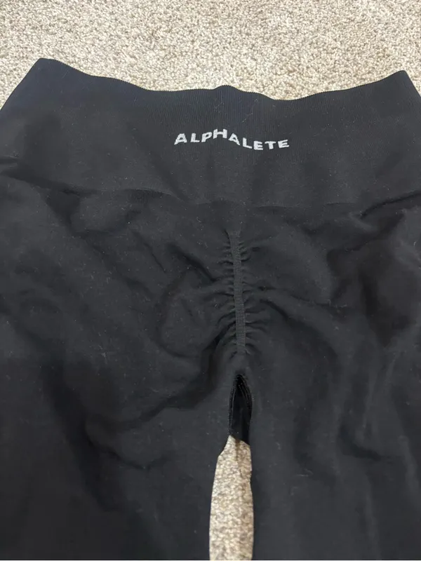ALPHALETE AMPLIFY GRAVITY BIKER SHORT Mid Waist Crunch Seamless M Black - Image 3