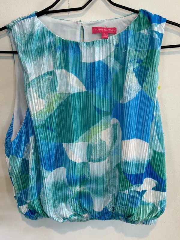 Flying Tomato Blue & Teal Pleated Dress Top - Image 5