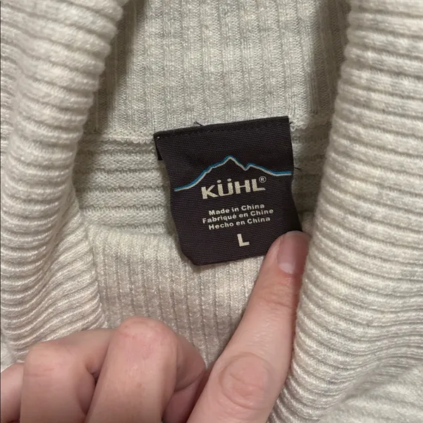 Kuhl Solace Turtleneck Merino Wool Blend Sweater in Natural Size Large - Image 2