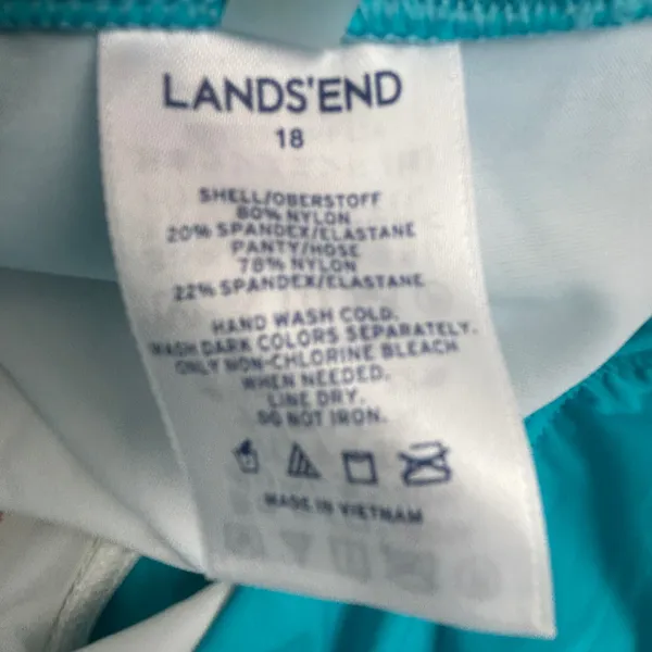 Lands End Womens Teal Blue Swim Shorts Board Shorts with Liner‎ Size 18 - Image 3