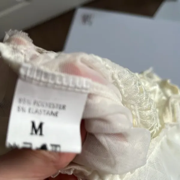 Ivory Lace Lingerie Bodice with Mesh Back Women's M - Image 11