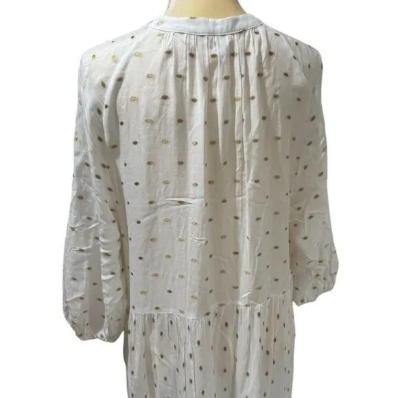 Anthropologie Augustine Tiered Sheer Maxi Dress Milk Maid Cottagecore Feminine L - Image 5