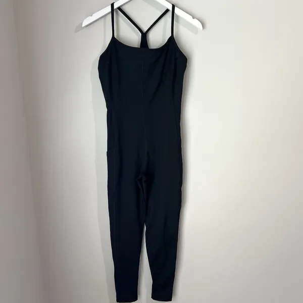 Offline‎ By Aerie The Hugger Jumpsuit Women's Size Medium Pockets Athletic Black - Image 2