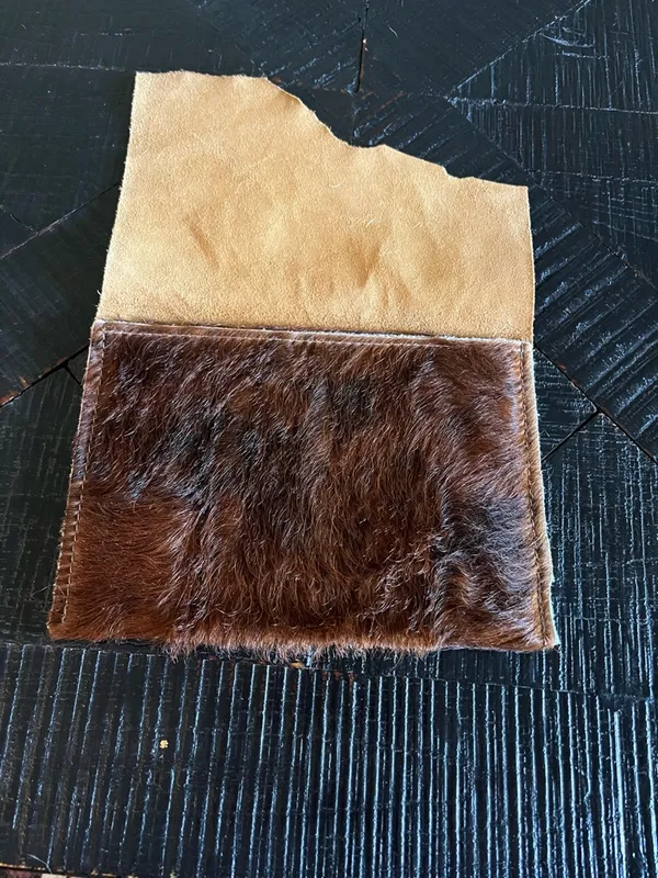 Vintage Canoe Hair-On-Hide Leather Envelope Clutch – Western Boho NEW - Image 2