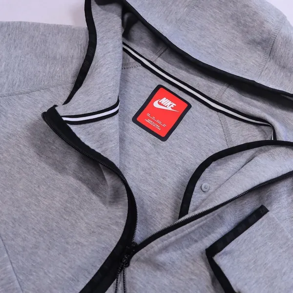 Nike Tech Fleece Asymmetric Cape Hoodie Women XS Grey Full Zip High Low 669613 - Image 2