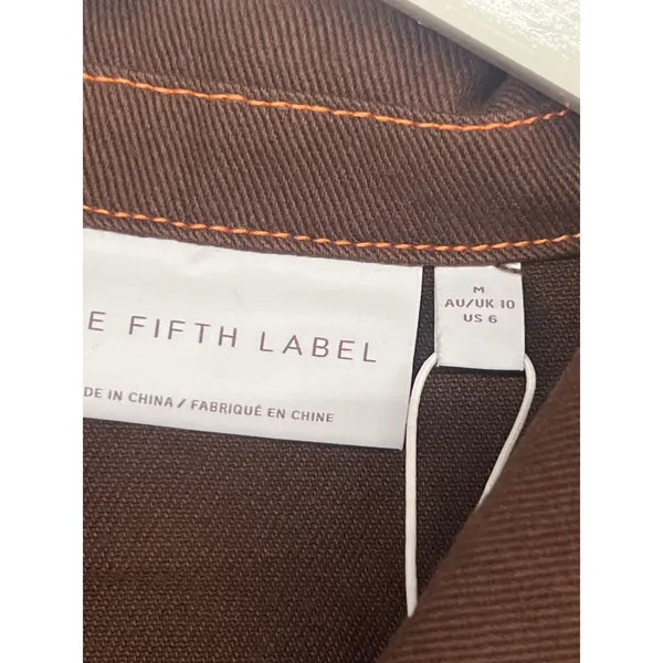 nwt Fifth Label Sz M Sz 6 Brown Cathedral Belted Button Front Shacket Mini Dress - Image 4