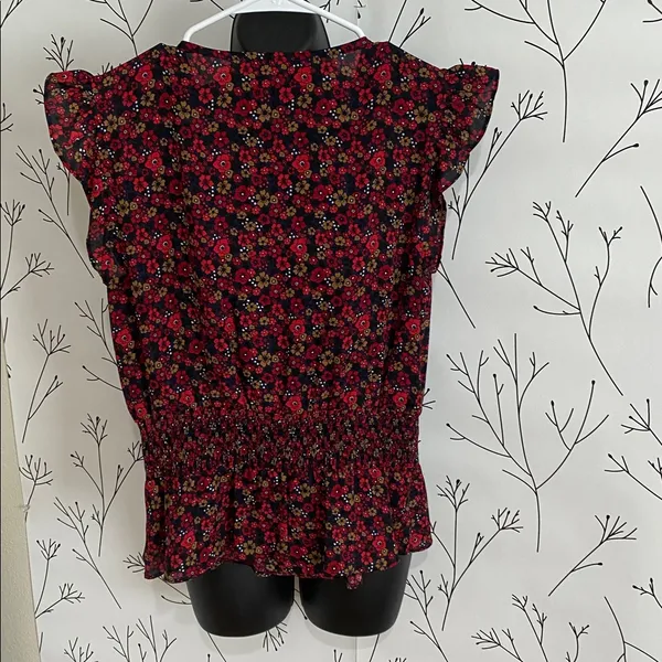 Tommy Hilfiger Floral Blouse - Red and Black - Image 2