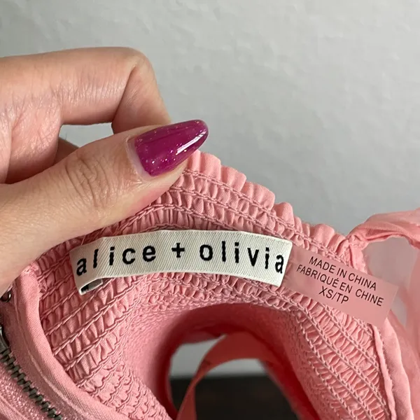 Alice + Olivia | Eliana Smocked Crop Top - Image 8