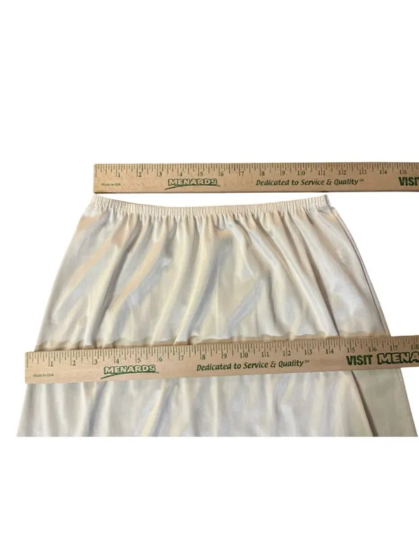 Vanity Fair Half Slip Cream Beige Lace Hem Womens S 24" Nylon Used USA - Image 8