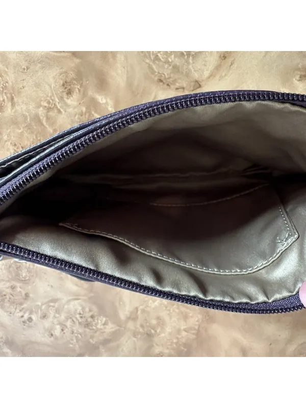 Coach Plum Purple Pebbled Leather Wristlet Pouch Zip Clutch - Image 5