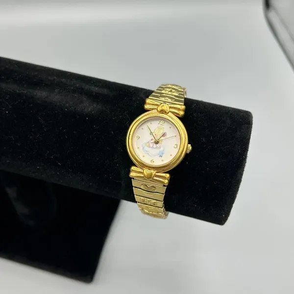 Valdawn Fluttering By To Say Hi Watch 2001 Gold Tone Stretch Needs Battery VTG - Image 6