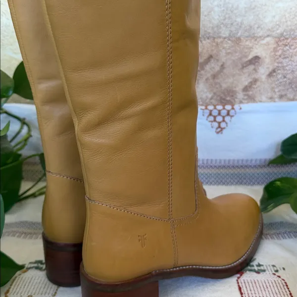 NEW Frye Women’s Camryn Leather Tall Pull-On Banana Knee-High Heel Boots Size 10 - Image 13
