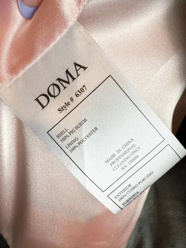 Doma Gray Suede Moto Jacket Size Small - Image 11