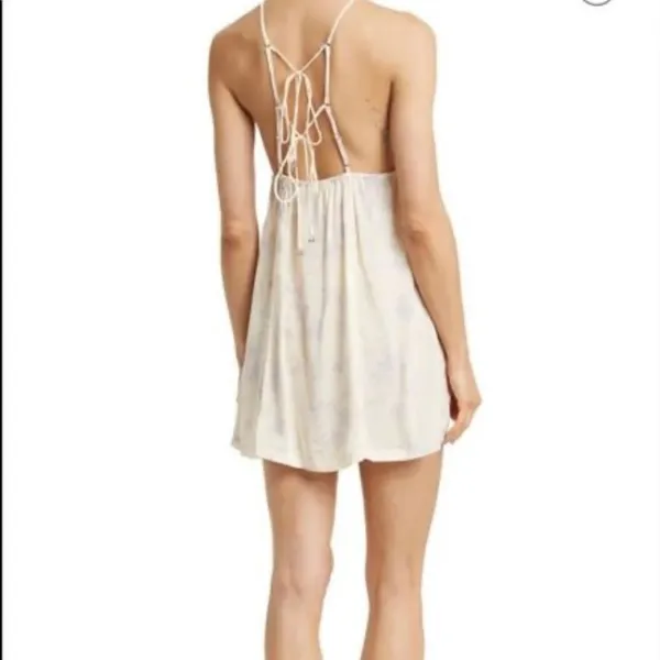 Free People In Control Satin Floral Lace Back Mini Dress NWT M - Image 3