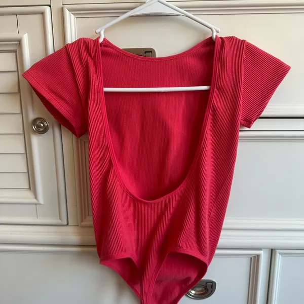 Urban Outfitters Red Ribbed Bodysuit - Image 2