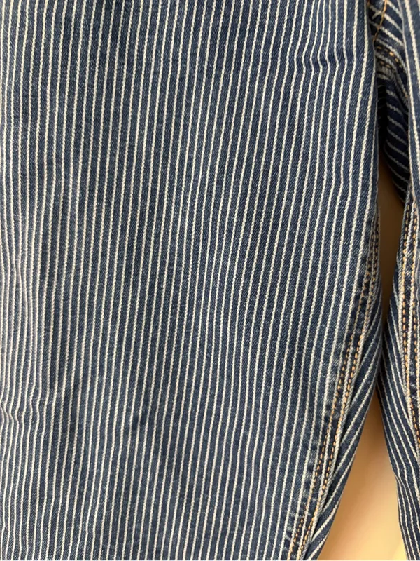 NWT American Eagle High-Rise Baggy Straight Pinstripe Denim Blue Jeans Size 000 - Image 5