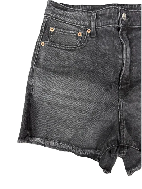 (C9) American Eagle High Rise ’90s Boyfriend Denim Shorts Black 8 Distressed - Image 2