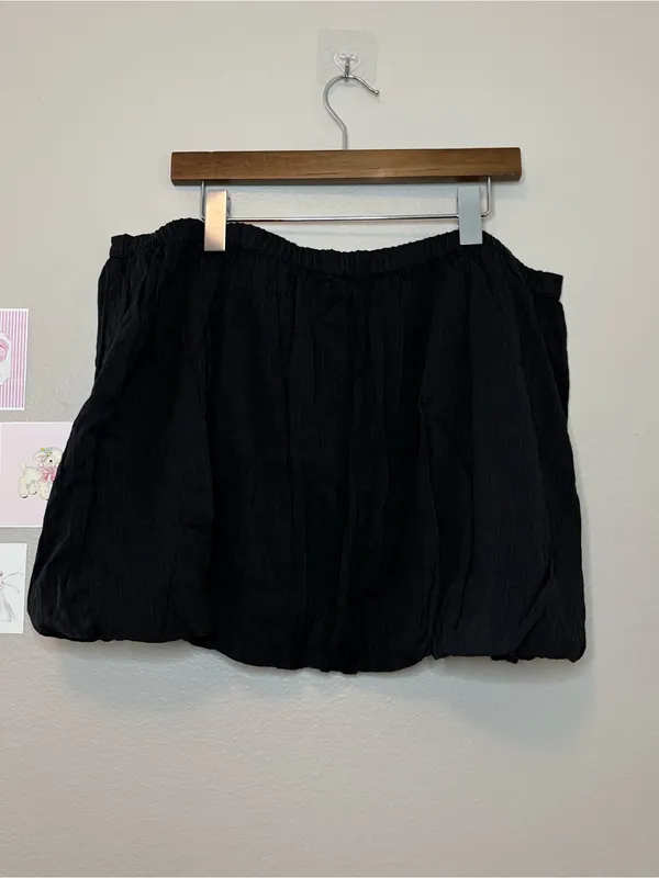 Aerie black bubble skirt plus size 2X XXL cotton ribbed summer casual preppychic - Image 4