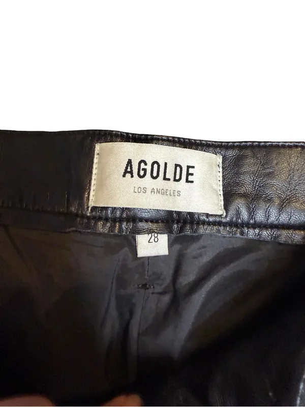 🖤✨AGOLDE Faux Leather Fitted‎ 90’s Straight Leg Pants Black Size 28✨🖤 - Image 6