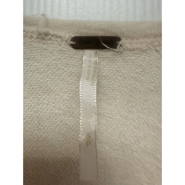 Free People Beautiful Sinner Pullover Sweater Cream Mixed Knit Striped Small - Image 3