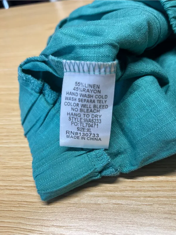 Umgee USA Teal Linen Blend Scallop Hem Shorts Size XL NWT - Image 7