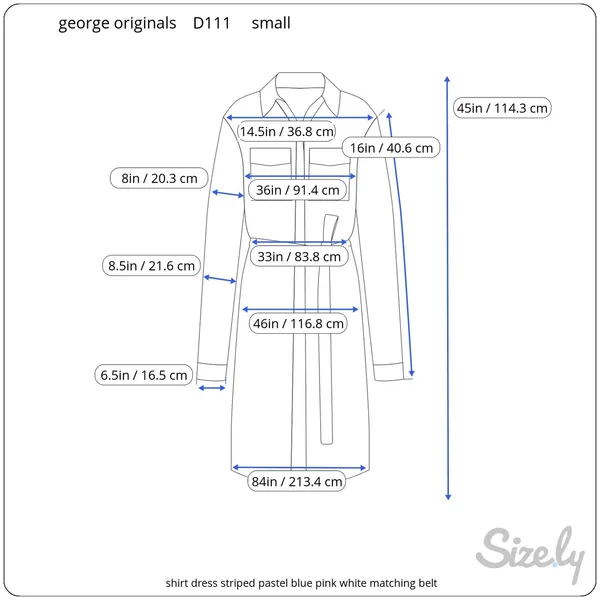 shirt dress striped pastel blue pink white matching belt - Image 2