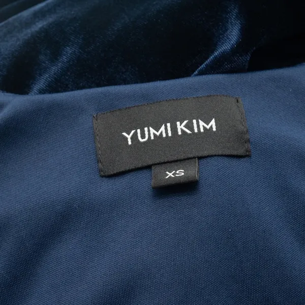 YUMI‎ KIM. New! Puff Sleeve Blue Velvet Midi Dress. - Image 4