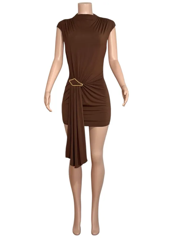 NBD Nicolette Mini Dress, Chocolate Brown, Small - Image 5