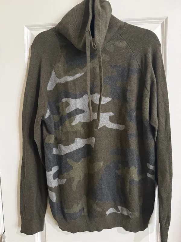 Express Camo Cowl Neck 100% Cotton Sweater NWT L - Image 5