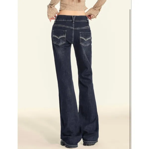 NEW Mid Rise Flare Jeans Stretchy Y2k Boyfriend Bootcut Baggy 4 28/28 - Image 2