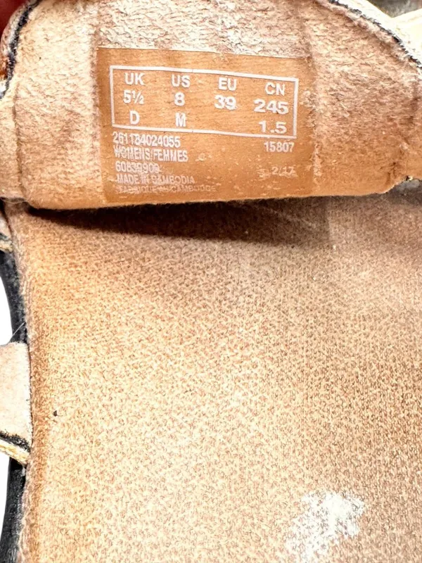 Clarks Size 8 Tan Leather Sandals Adjustable Strap Cushioned Insoles - Image 11