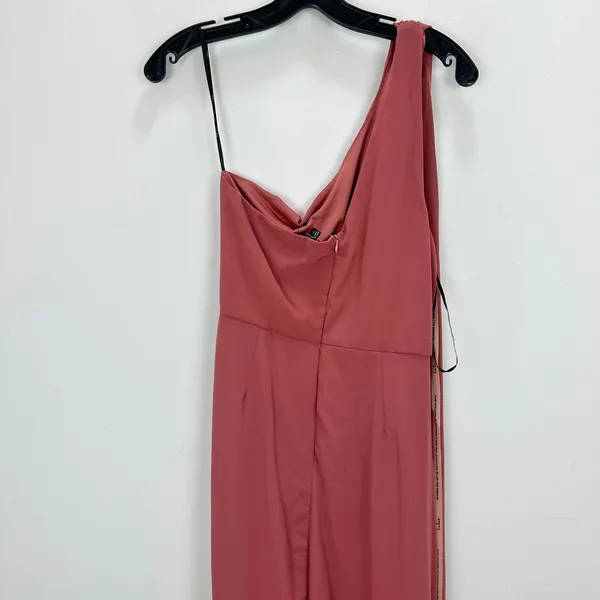 Lulus Adeline Rusty Rose One Shoulder Scarf Maxi Dress Formal Evening Large NWT - Image 12