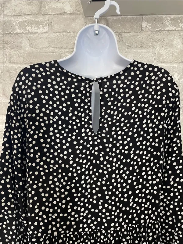Zara Black and White Polka Dot Midi Dress - Image 3