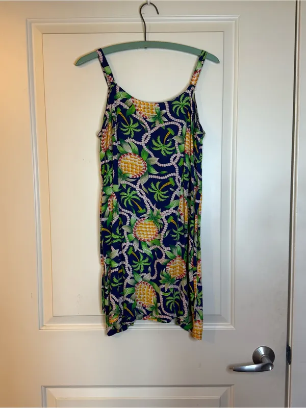 Mango Moon Tropical Pineapple Sun Dress Size Large - Image 4