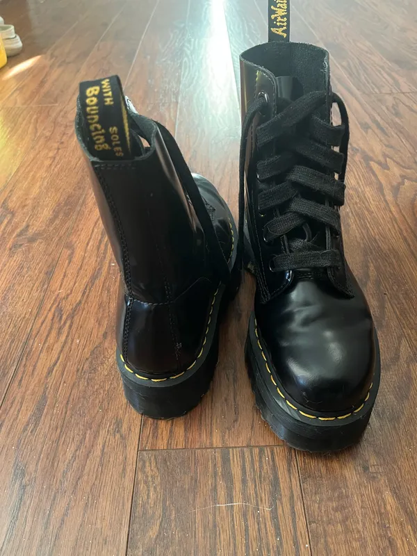 Dr. Martens 1460 black leather platform boots - Image 8