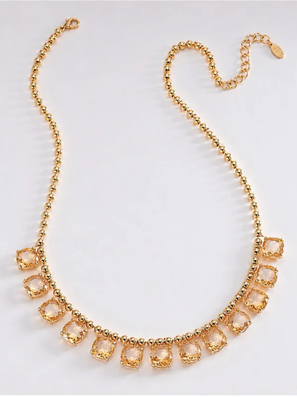 Anthropologie Statement Stone Necklace in Citrine - Image 6
