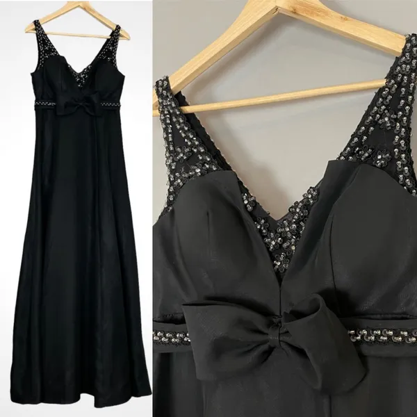 Vintage Dress Witchy Gothic Sleeveless Handmade Sparkle Retro Maxi Unique Retro‎ - Image 2
