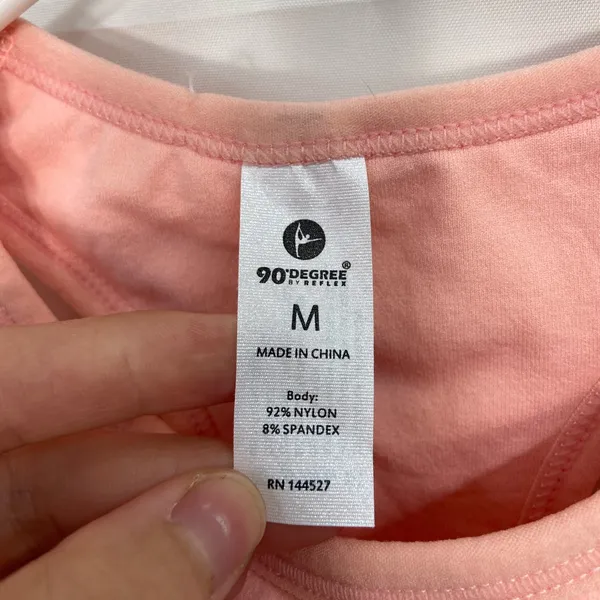 NWOT 90 degree by‎ reflex women’s pink racerback padded sports bra activewear M - Image 2