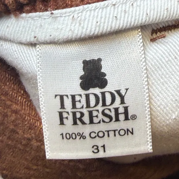 Teddy Fresh‎ Brown Pleated Corduroy Pants Straight Leg 100% Cotton 31 - Image 2