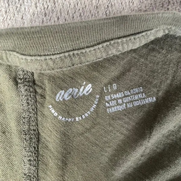 Aerie Oversized Dolman Sleeve Tunic Top Olive Green Women's Size L - Image 3