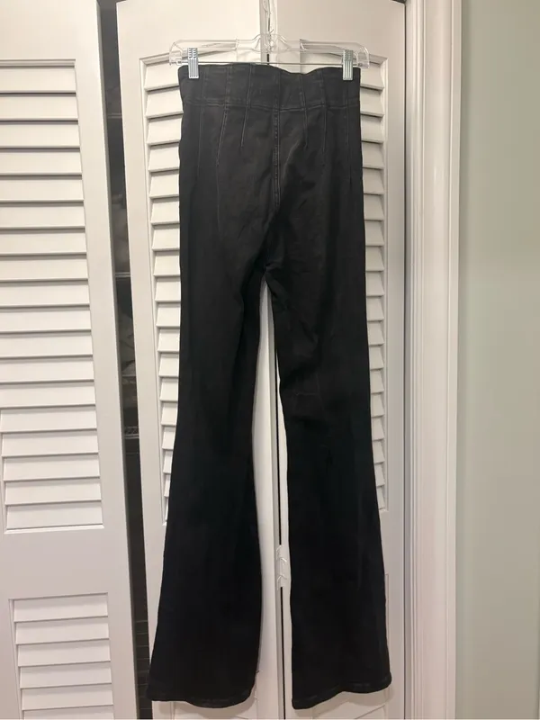 Free People We The Free Jayde Flare Jeans Onyx Black Size 27 - Image 5