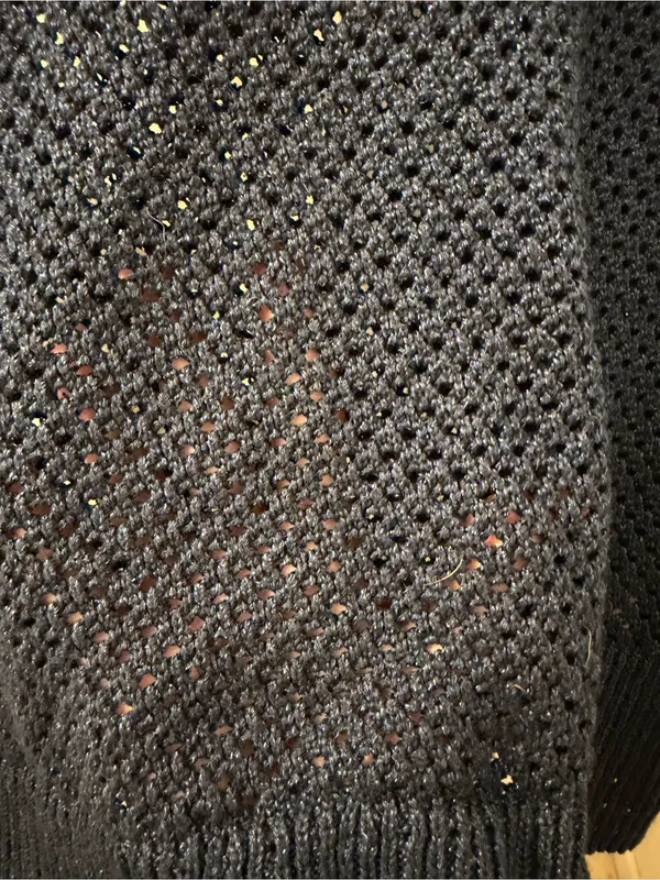 Talbots Navy Open-Weave Crewneck Sweater - Image 4