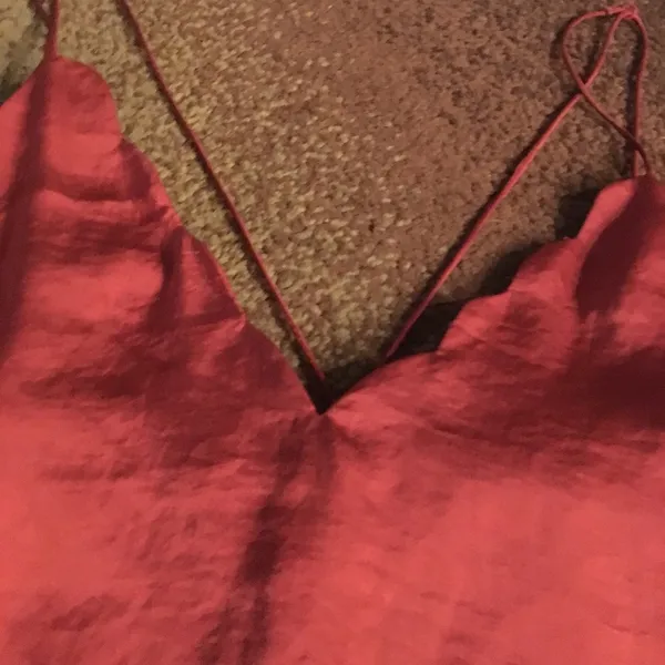 Free People Red scalloped tank top never worn - Image 3