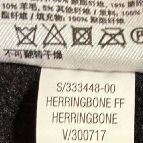 Old Navy Womens Gray Herringbone Puffer Vest Wool Blend Funnel Neck Small - Image 5