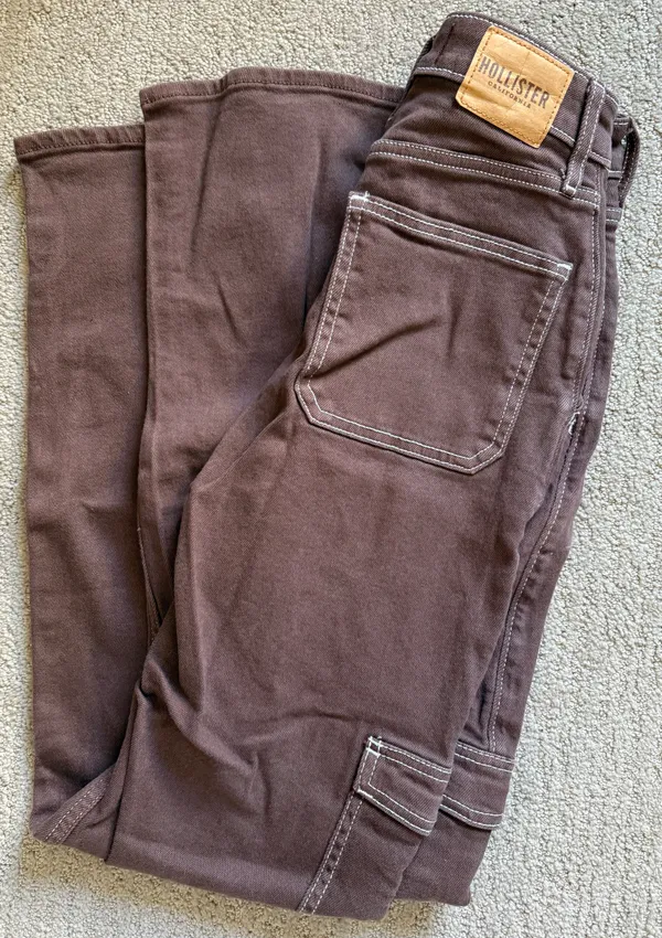 Brown Utility Jeans Size 00 - Image 5