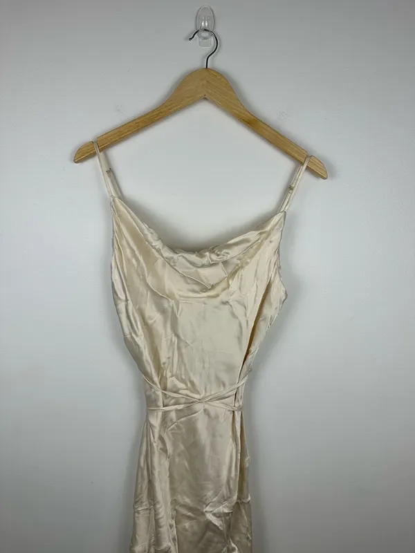 Shona Joy La Lune‎ Bias Cowl Cream Satin Maxi Dress Women’s 8 NWT - Image 4