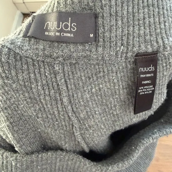 Nuuds Pull On Ribbed Knit Sweater Pants Wide Leg Elastic Waist Loungewear Sz M‎ - Image 8